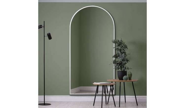 MirrorOutlet Arcus White Metal Arch Wall Mirror - 200x100cm