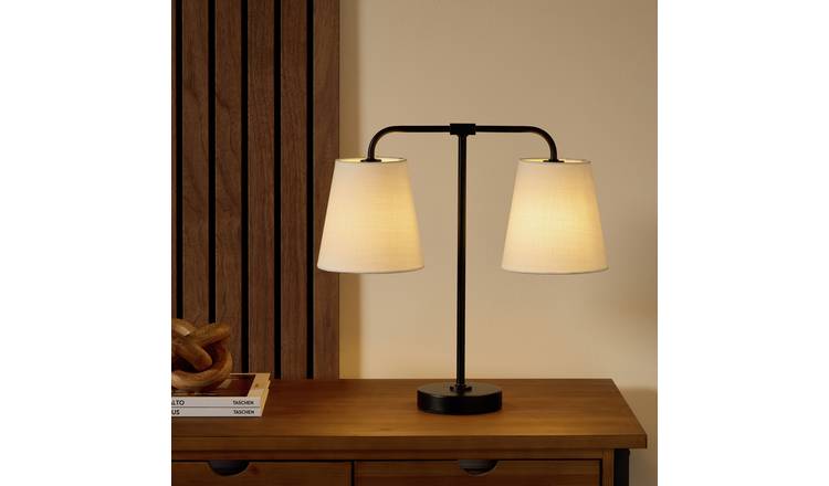 Argos Home Brennan Metal Double Shade Table Lamp - Black