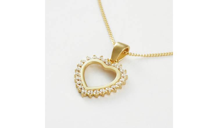 Revere 1 Micron Gold Plated 925 Sterling Silver Heart Pendant Necklace