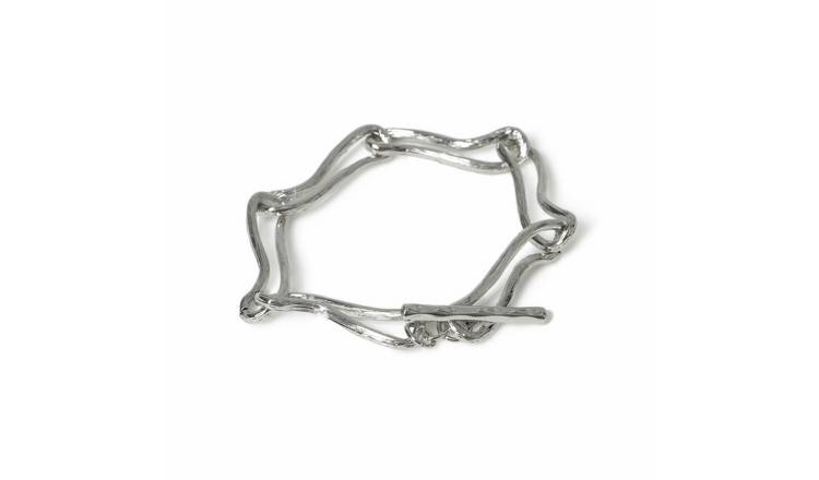 Freedom Silver Tone Irregular Link Bracelet