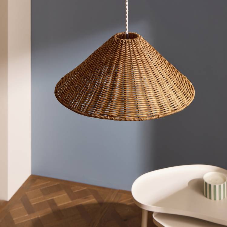 Habitat Brown Rattan Cone Easy Fit Lampshade - 40cm 0