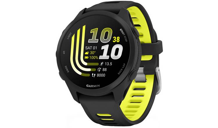 Garmin Forerunner 170 GPS Running Smart Watch - Black & Amp Yellow