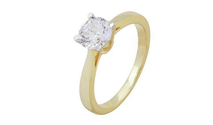 Pure Brilliance 9ct Yellow Gold 1ct Diamond Solitaire Ring - O