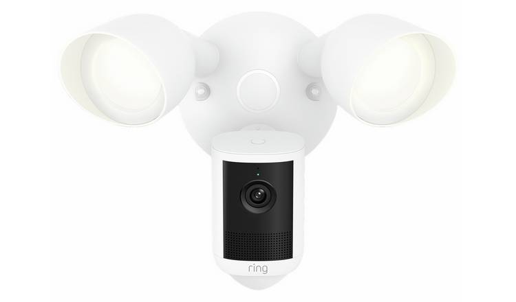 Ring Floodlight Cam (2nd Gen) Retinal 2K Wired Smart Security Camera - White