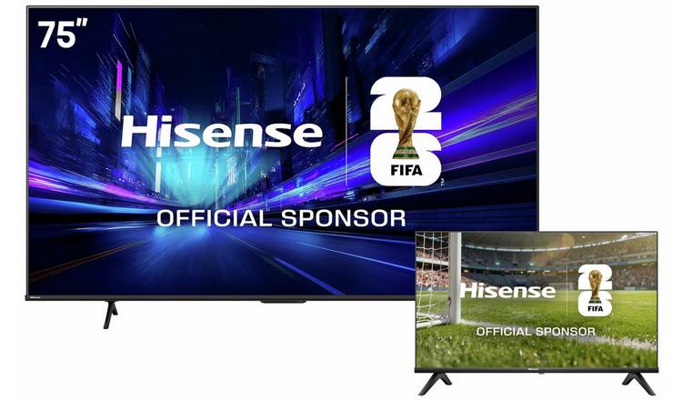 Hisense 75in 75E78QTUKPRO Smart 4K UHD HDR QLED & 32in 32E4QTUK Freely TV Bundle