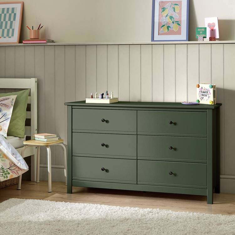 Habitat Brooklyn 6 Drawer Chest - Green 0