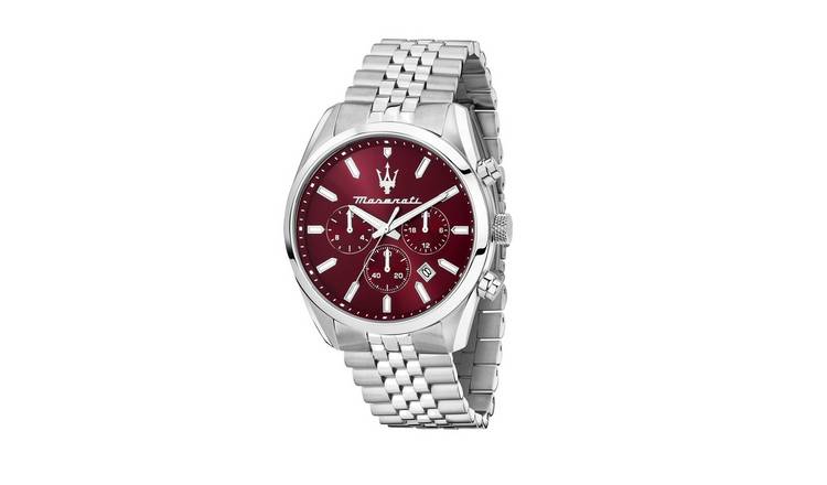 Maserati Attrazione Men's Burgandy Dial Stainless Steel Bracelet Watch