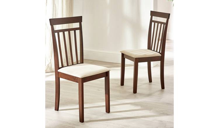 Julian Bowen Coast Pair of Solid Wood Dining Chairs - Walnut