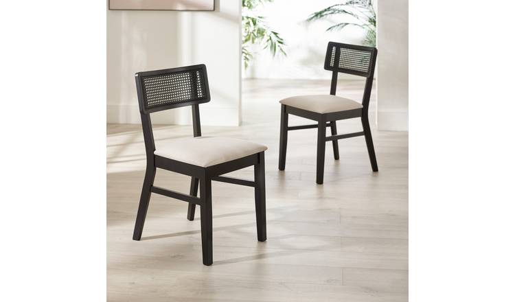 Julian Bowen Annika Pair of Solid Wood Dining Chairs - Black