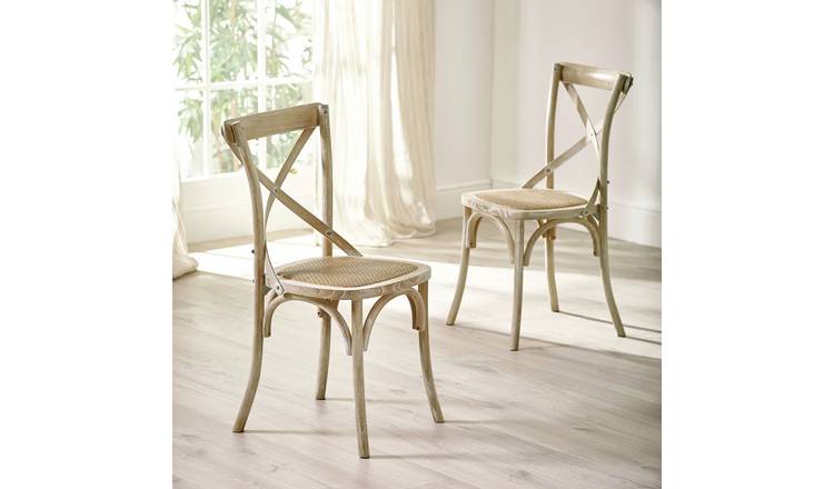 Julian Bowen Satie Pair of Solid Wood Chairs - Light Oak