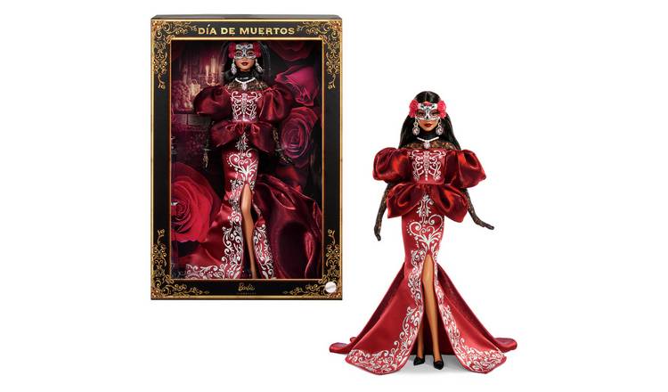 Barbie Día De Muertos Doll in Satin Mermaid Dress and Removable Calavera Mask