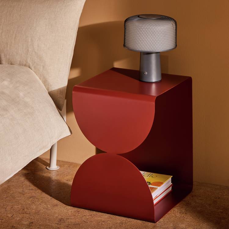 Habitat Iro Bedside Table - Burgundy 0