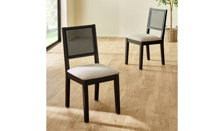 Julian Bowen Knoxley Pair of Solid Wood Dining Chairs - Black