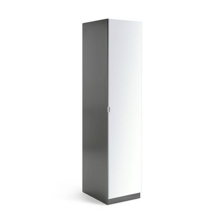 Habitat Munich 1 Door Mirror Wardrobe - Anthracite 0