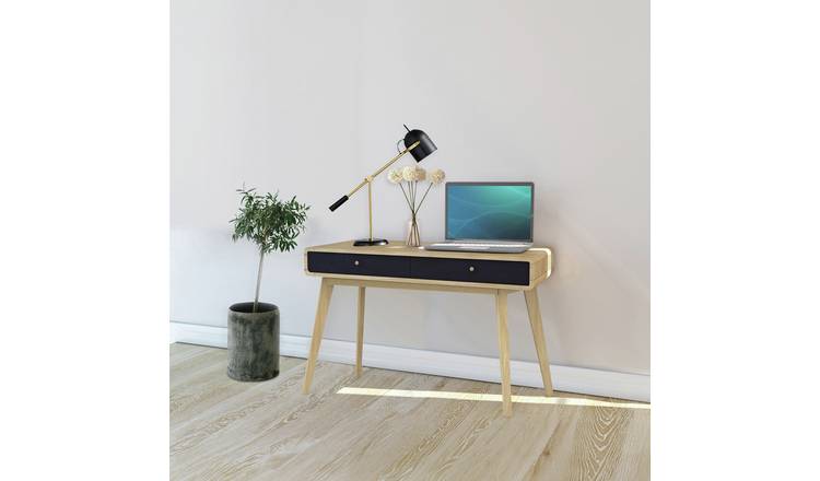 Dorel Cassie 2 Drawer Desk - Black & Oak