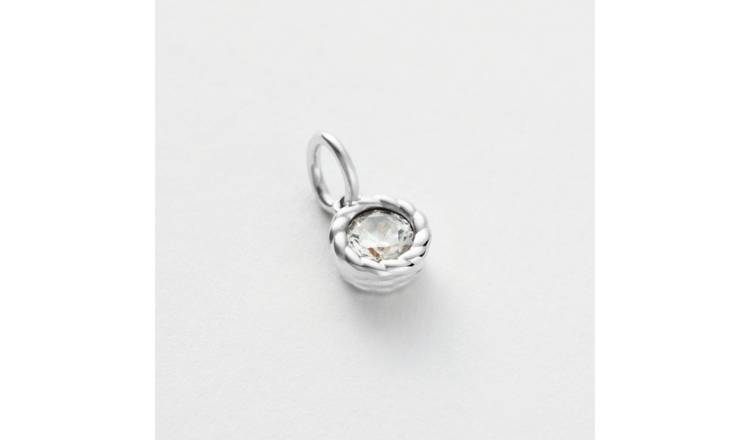 Revere 925 Sterling Silver Round Cubic Zirconia Charm