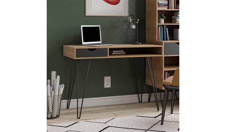 Dorel Concord 1 Drawer Desk - Grey & Oak