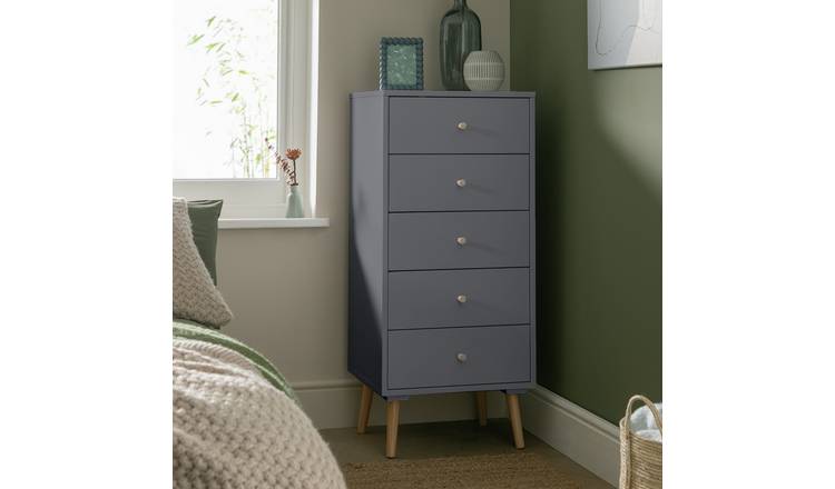 Habitat Otto 5 Drawer Tallboy - Grey