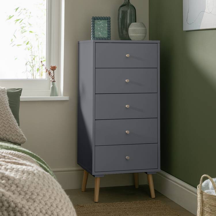 Habitat Otto 5 Drawer Tallboy - Grey 0