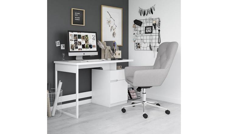 Dorel Bridport 1 Drawer Office Desk - White