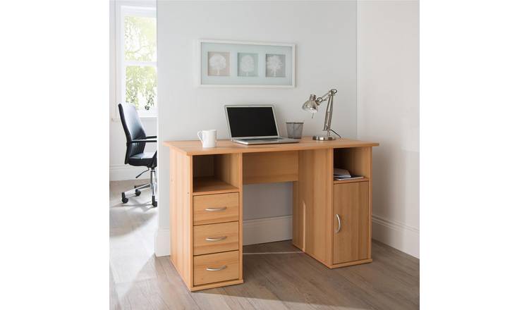 Dorel Maryland 3 Drawer Office Desk - Beech