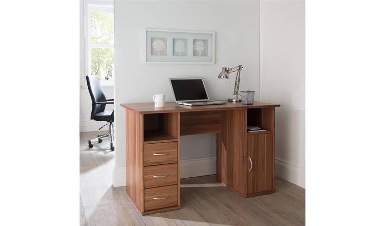 Dorel Maryland 3 Drawer Office Desk - Walnut