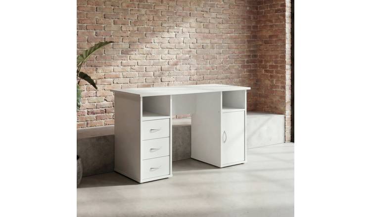 Dorel Maryland 3 Drawer Office Desk - White