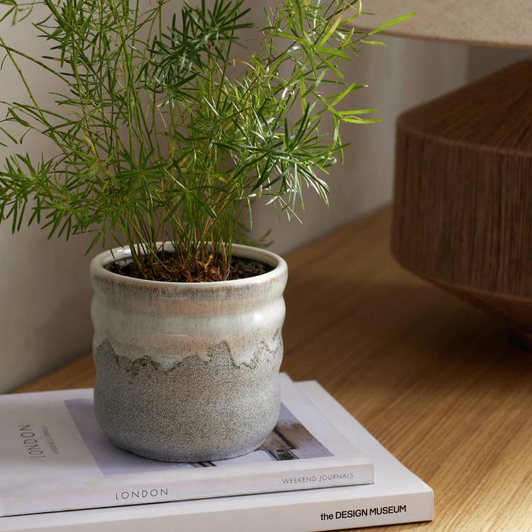 Habitat Reactive Glaze Small Ceramic Planter - Grey 0