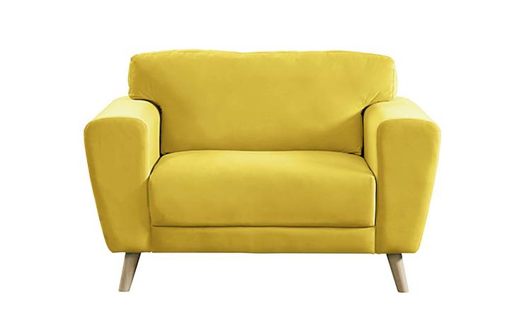 Buy Habitat Snuggle Velvet Armchair - Yellow | Armchairs and chairs | Argos