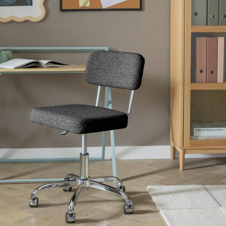 Habitat Haki Fabric Chair - Black 0