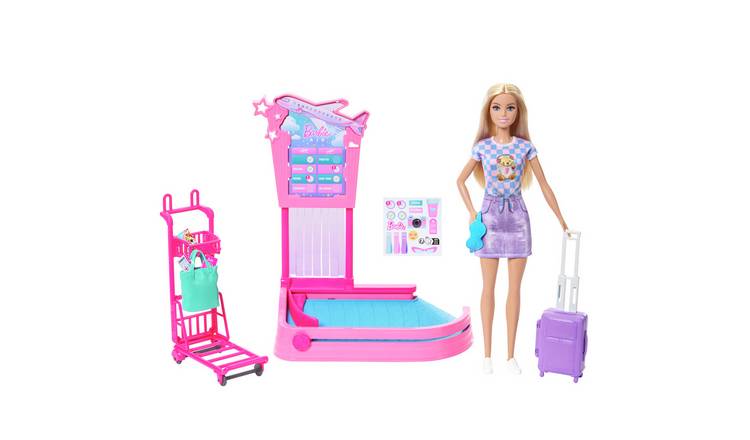 Barbie Malibu Travel Doll, Baggage Claim Playset & Accessories