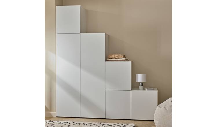 Argos Home Malibu Stepped Large Storage Wardrobe - White