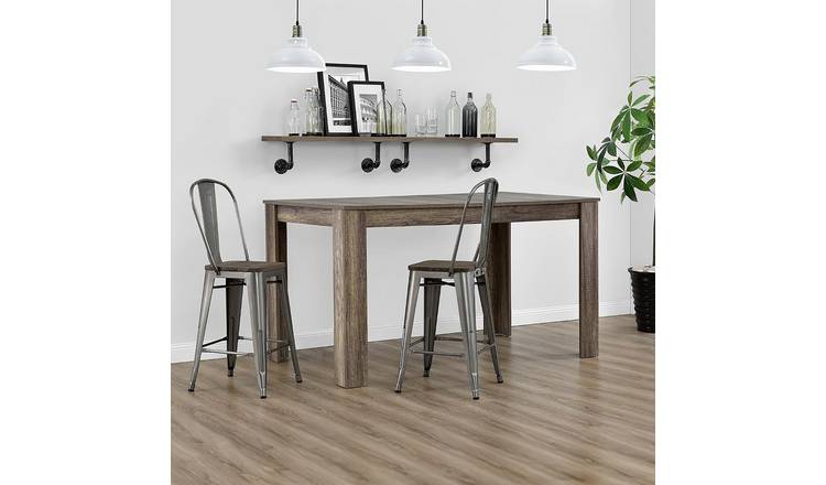 Dorel Luxor Pair of Metal Bar Stool - Gun Metal