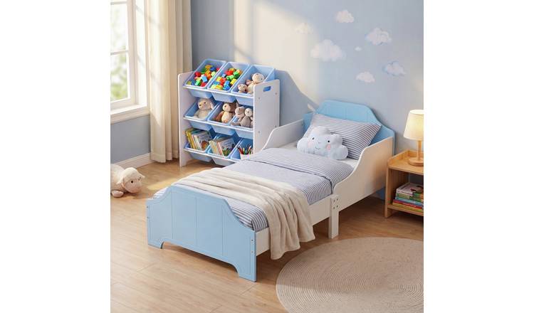 Liberty House Toys Kids Toddler Bed - White and Blue