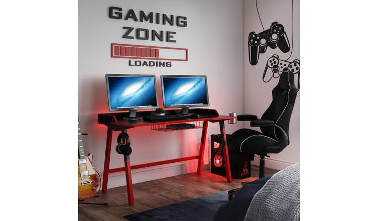 Dorel Fuego Gaming Desk - Black & Red