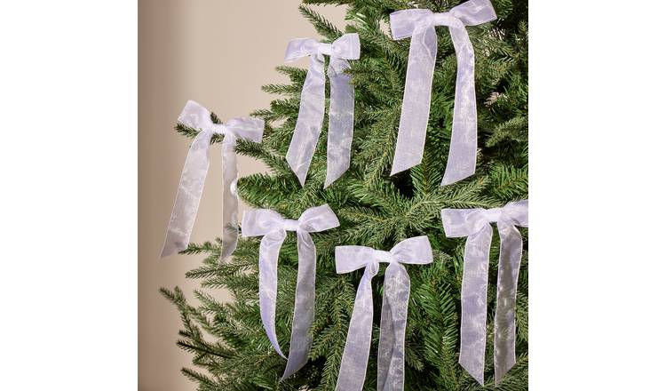 Argos Home Translucent White Organza Bows - Pack of 6