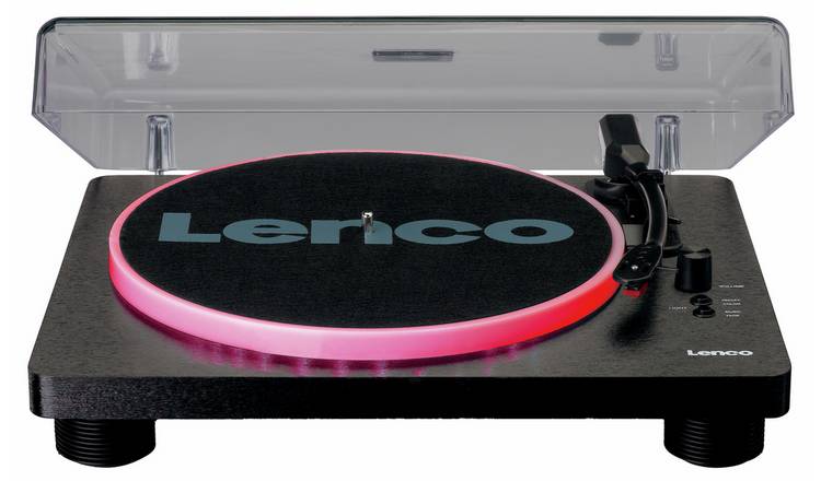 Lenco LS-50LED Belt Drive Bluetooth Turntable with Speakers - Black