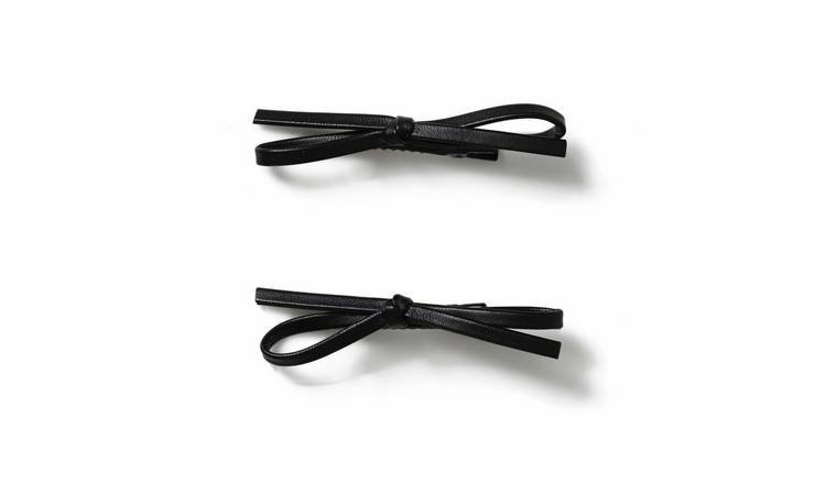 Freedom Black Thin Bow Clips - Pack of 2
