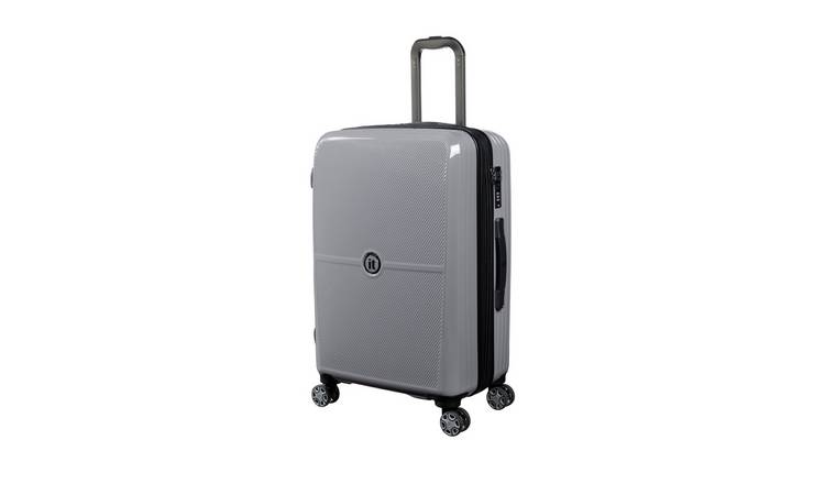 IT Luggage Optical Ultimate Expandable 8 Wheel Hard Medium Suitcase - Grey