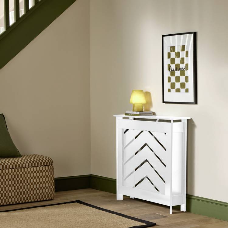 Habitat Chevron Mini Radiator Cover - White 0