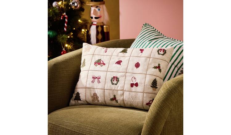 Argos Home Christmas Icons Cushion Natural - 50x35cm