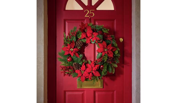 Argos Home Country Pointsetta Wreath - Extra Large