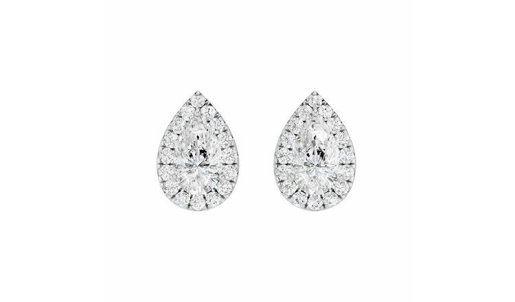 Pure Brilliance 9ct White Gold Lab Grown Diamond Pear Stud Earrings