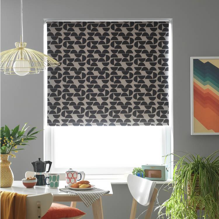 Habitat Geometric Blackout Black Roller Blind - 120cm 0