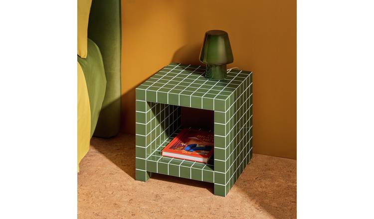 Habitat Geo Bedside Table - Green