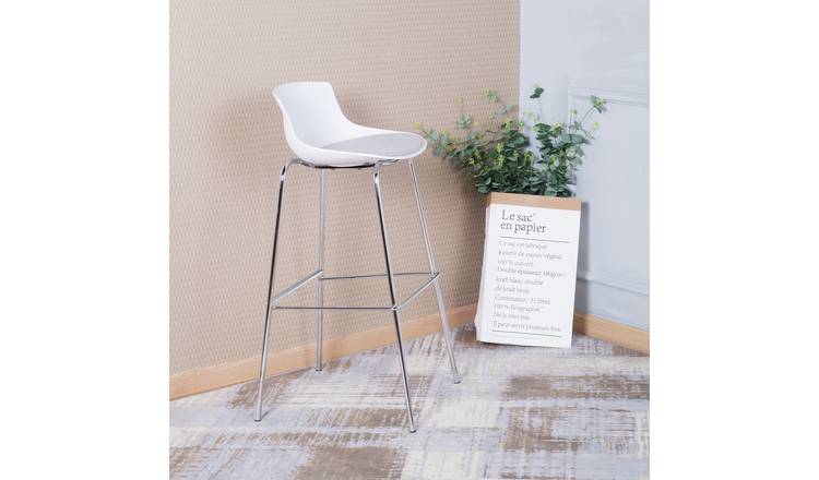 Dorel Helena Metal Bar Stool - White