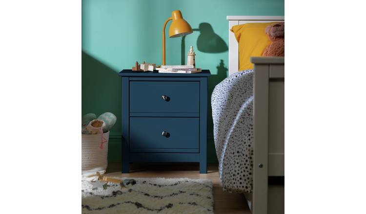 Habitat Brooklyn 2 Drawer Bedside Table - Ink Blue