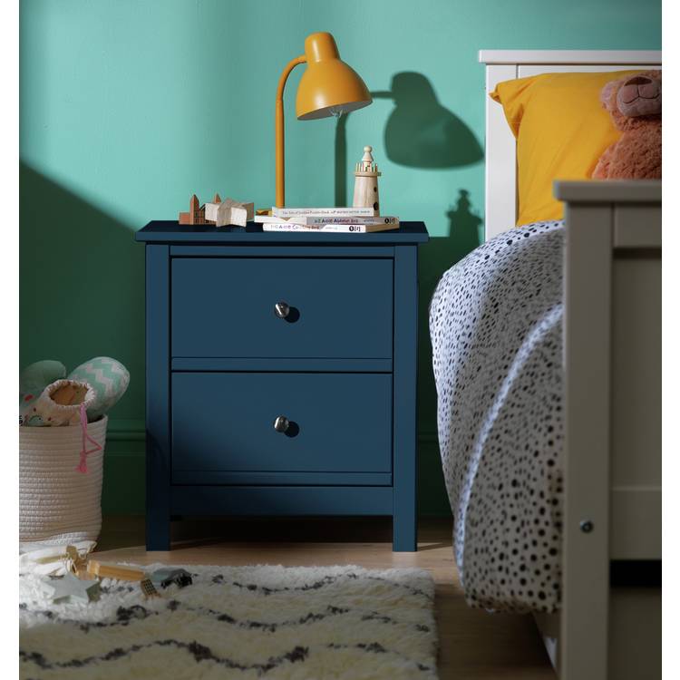 Habitat Brooklyn 2 Drawer Bedside Table - Ink Blue 0