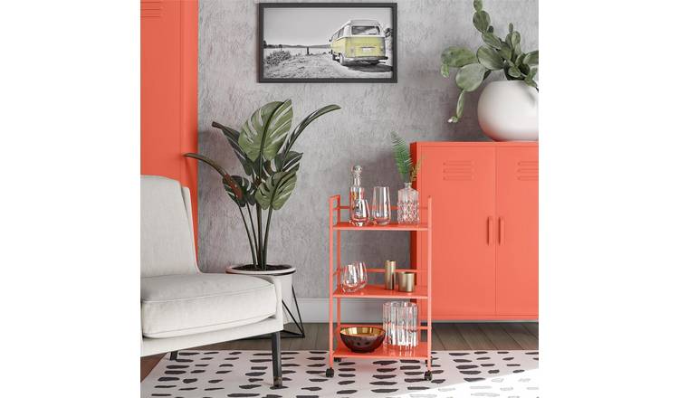 Dorel Cache 3 Tier Kitchen Storage Trolley - Orange