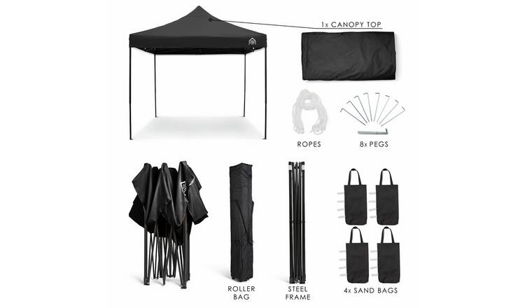 All Seasons Gazebos 3x3m Pop up Garden Gazebo - Black